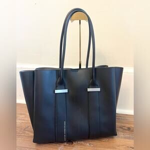 Kenneth Cole reaction XL tote black faux leather large school work laptop